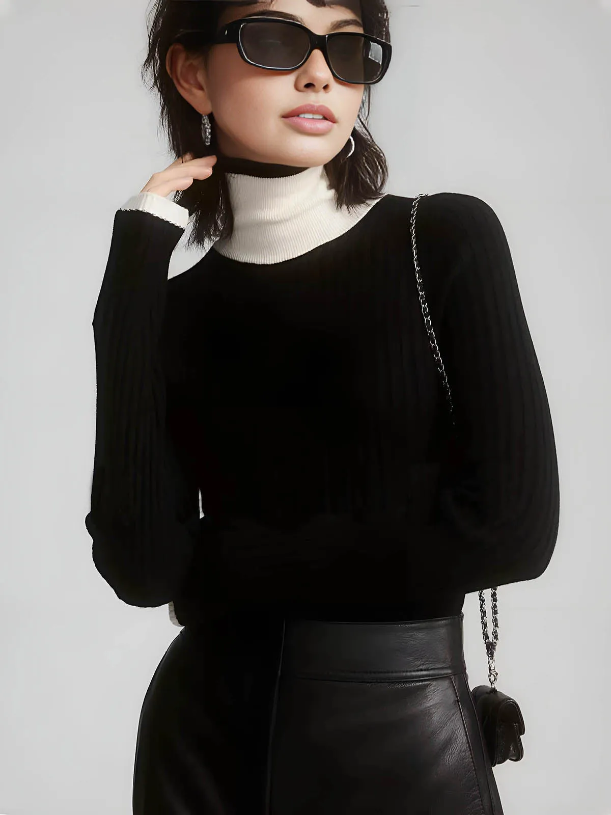 Color Block Slim Cozy Sweater sold by COMMENSE product image thumbnail 4