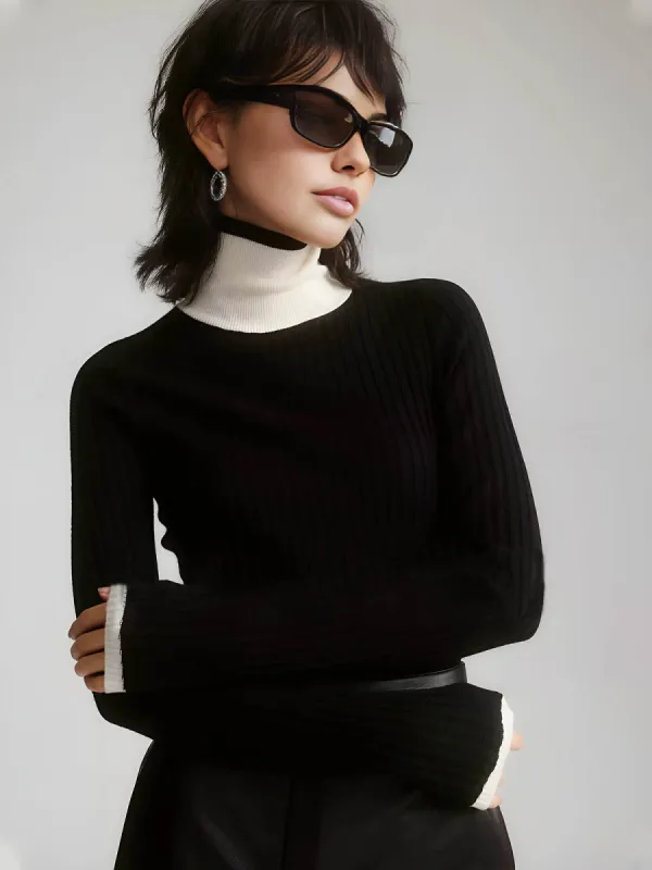 Color Block Slim Cozy Sweater sold by COMMENSE