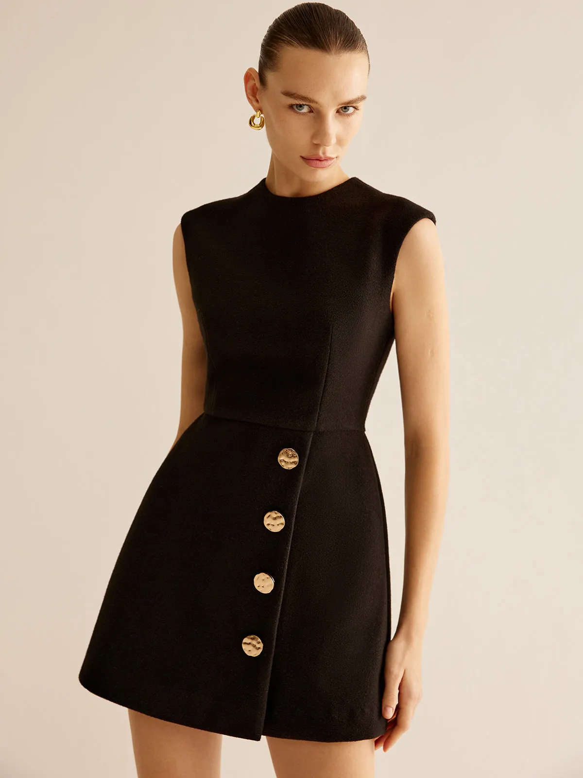 Metal-Decor Zipper Tank Dress sold by COMMENSE