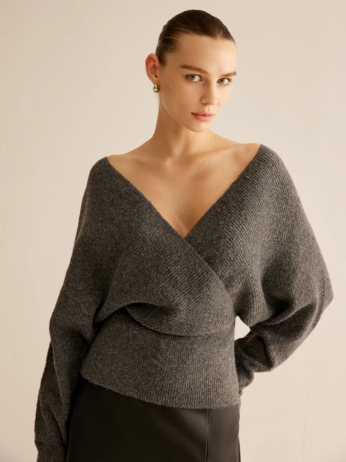 Ribbed Criss Cross Cinched Sweater sold by COMMENSE product image thumbnail 4