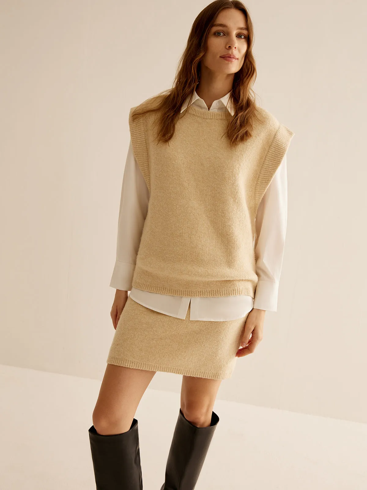 Cap Sleeve Drawstring Stretch Skirt Set sold by COMMENSE product image thumbnail 4