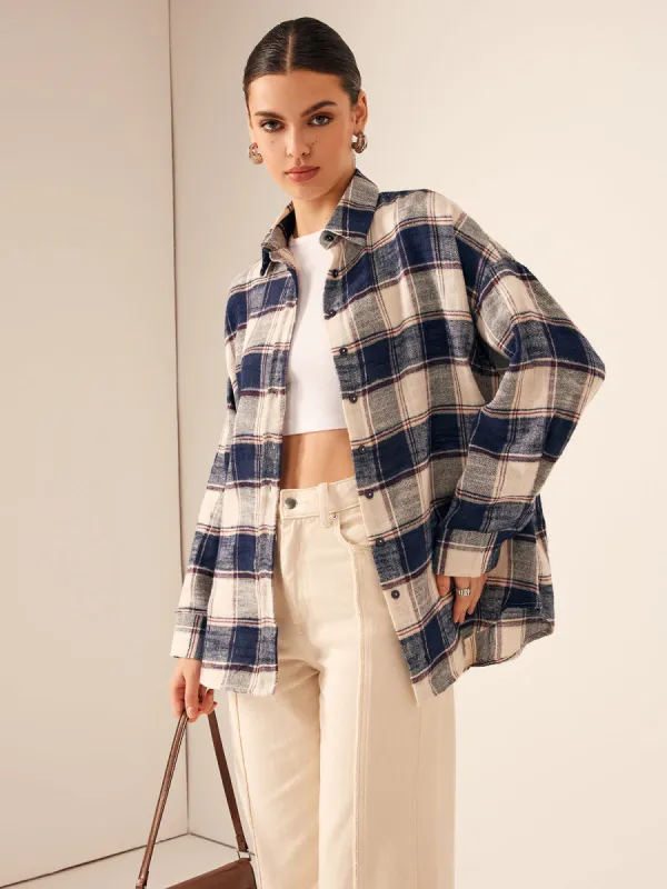 Vintage Cotton Plaid Polo Shirt sold by COMMENSE
