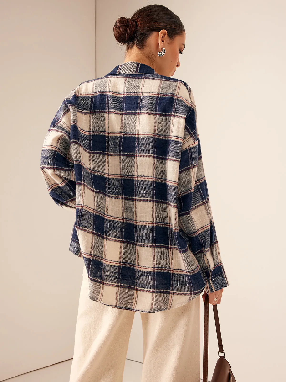 Vintage Cotton Plaid Polo Shirt sold by COMMENSE product image thumbnail 5
