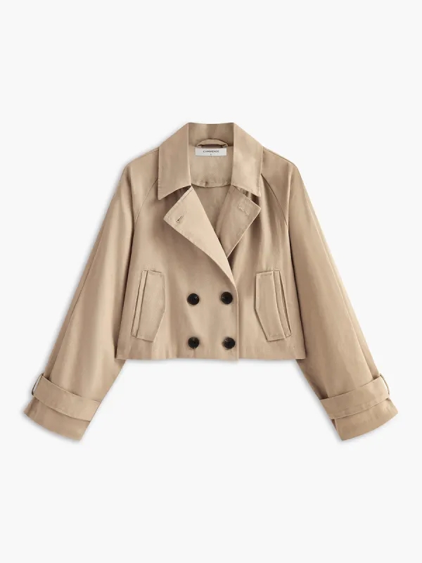 Button Crop Jacket sold by COMMENSE
