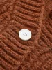 V-Neck Color Block Cream Cardigan sold by COMMENSE