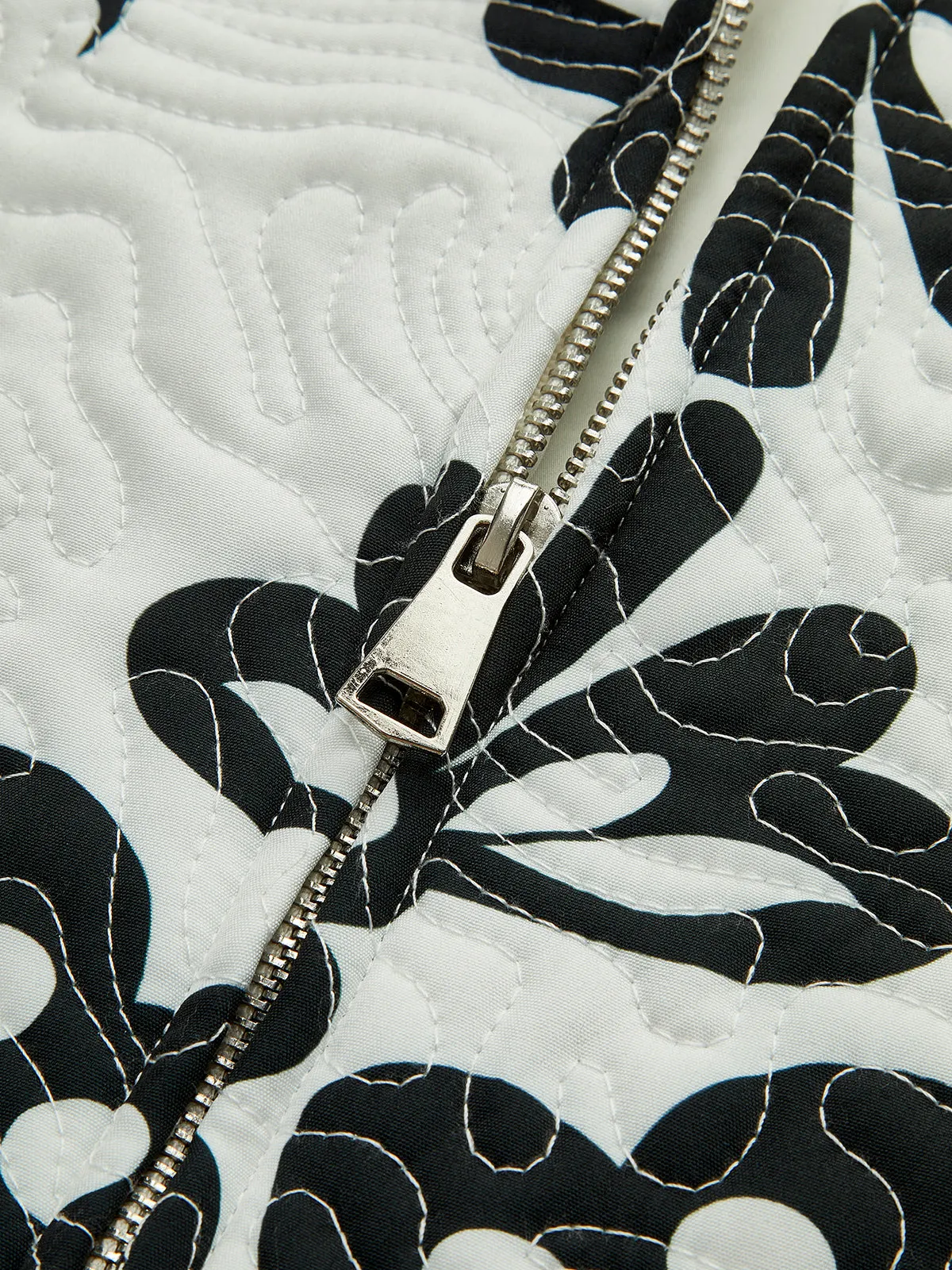 Retro Zipper Quilted Winter Coat sold by COMMENSE product image thumbnail 4