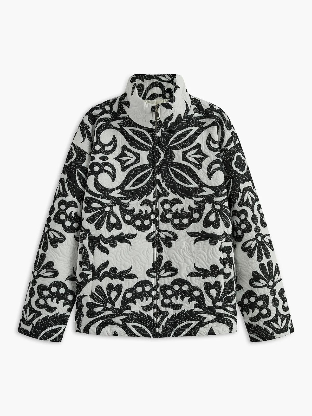 Retro Zipper Quilted Winter Coat sold by COMMENSE