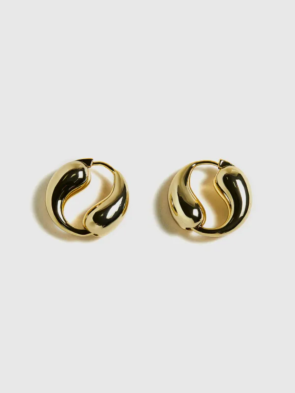 Tai Chi Water Drop Hoop Earrings sold by COMMENSE
