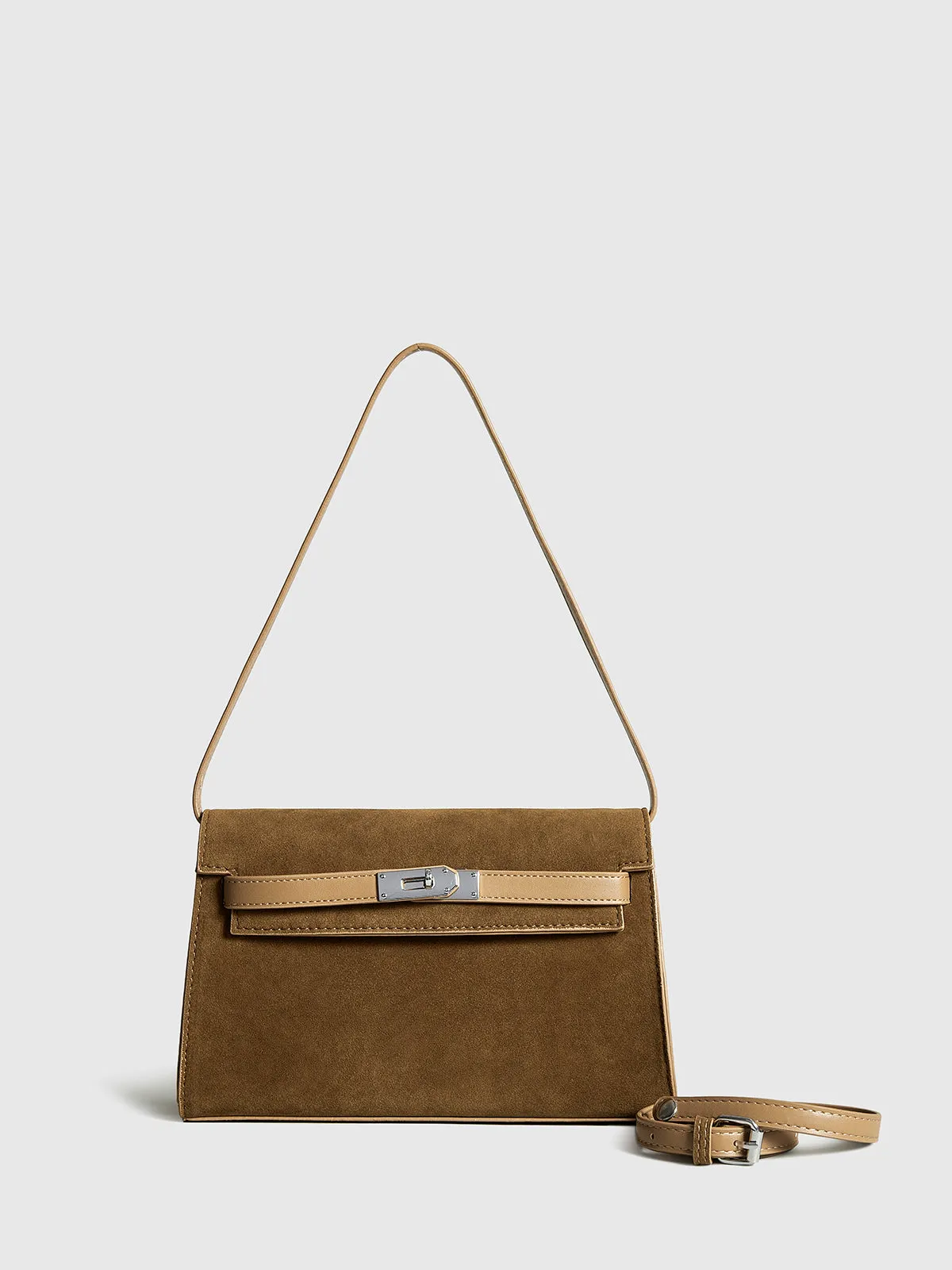 Belted-Decor Flap Shoulder Bag sold by COMMENSE