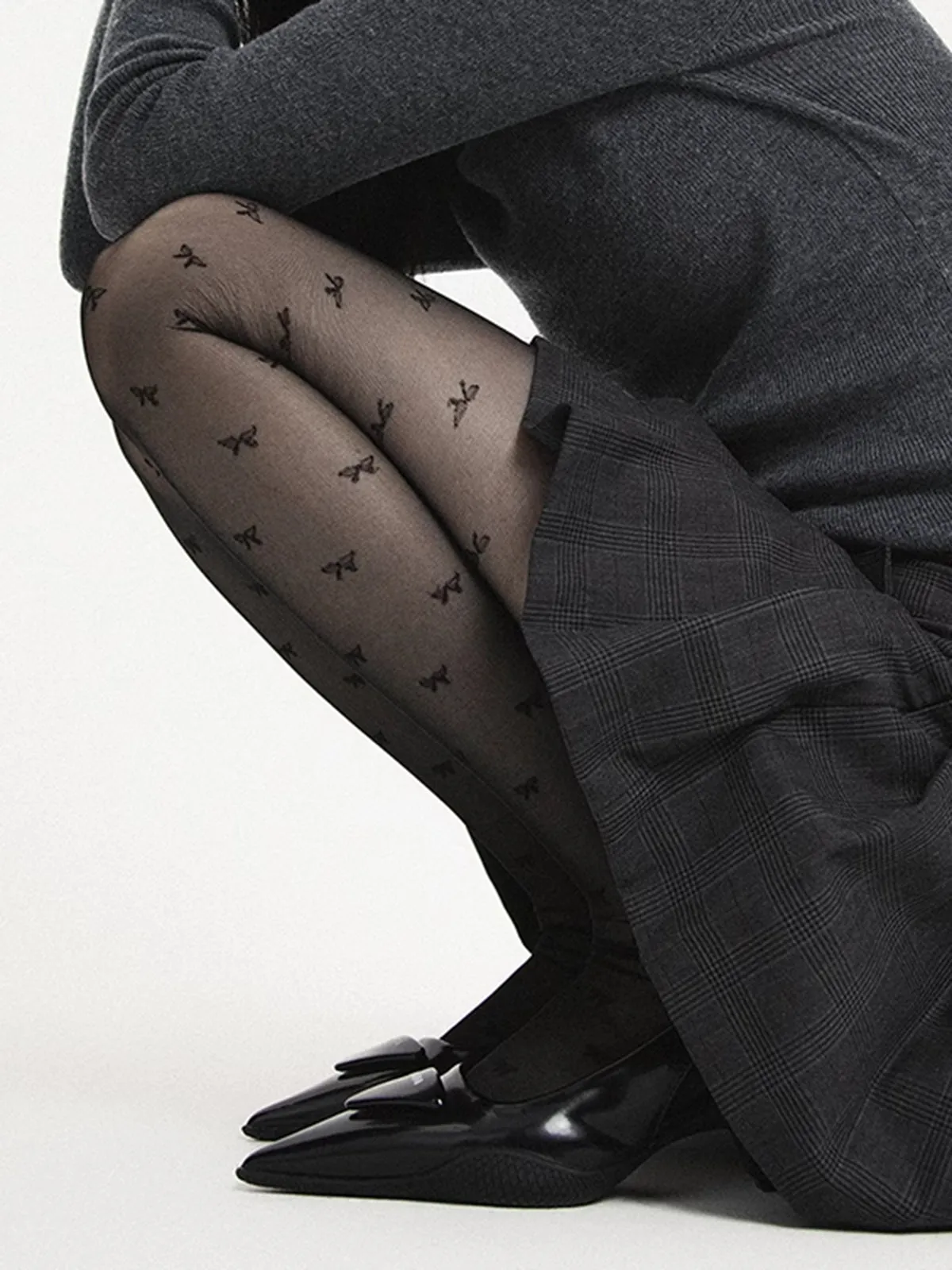 Tulle Tights With Small Bow-Pattern sold by COMMENSE product image thumbnail 3