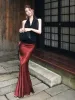 Pleated Satin Maxi Skirt sold by COMMENSE