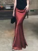Pleated Satin Maxi Skirt sold by COMMENSE