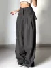 Knotted Pleated Wide-Leg Draped Pants sold by COMMENSE