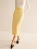 Romance Back-Split Belted Midi Skirt sold by COMMENSE