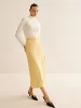 Romance Back-Split Belted Midi Skirt sold by COMMENSE