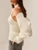 Ribbed Zipper Shrug Sweater Co-ord sold by COMMENSE