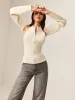 Ribbed Zipper Shrug Sweater Co-ord sold by COMMENSE