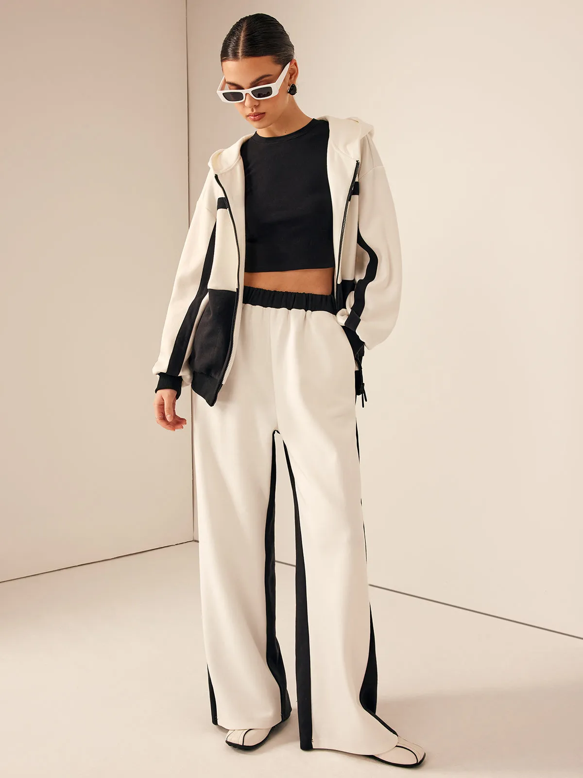 Color Block Zip Hooded Jacket sold by COMMENSE product image thumbnail 5