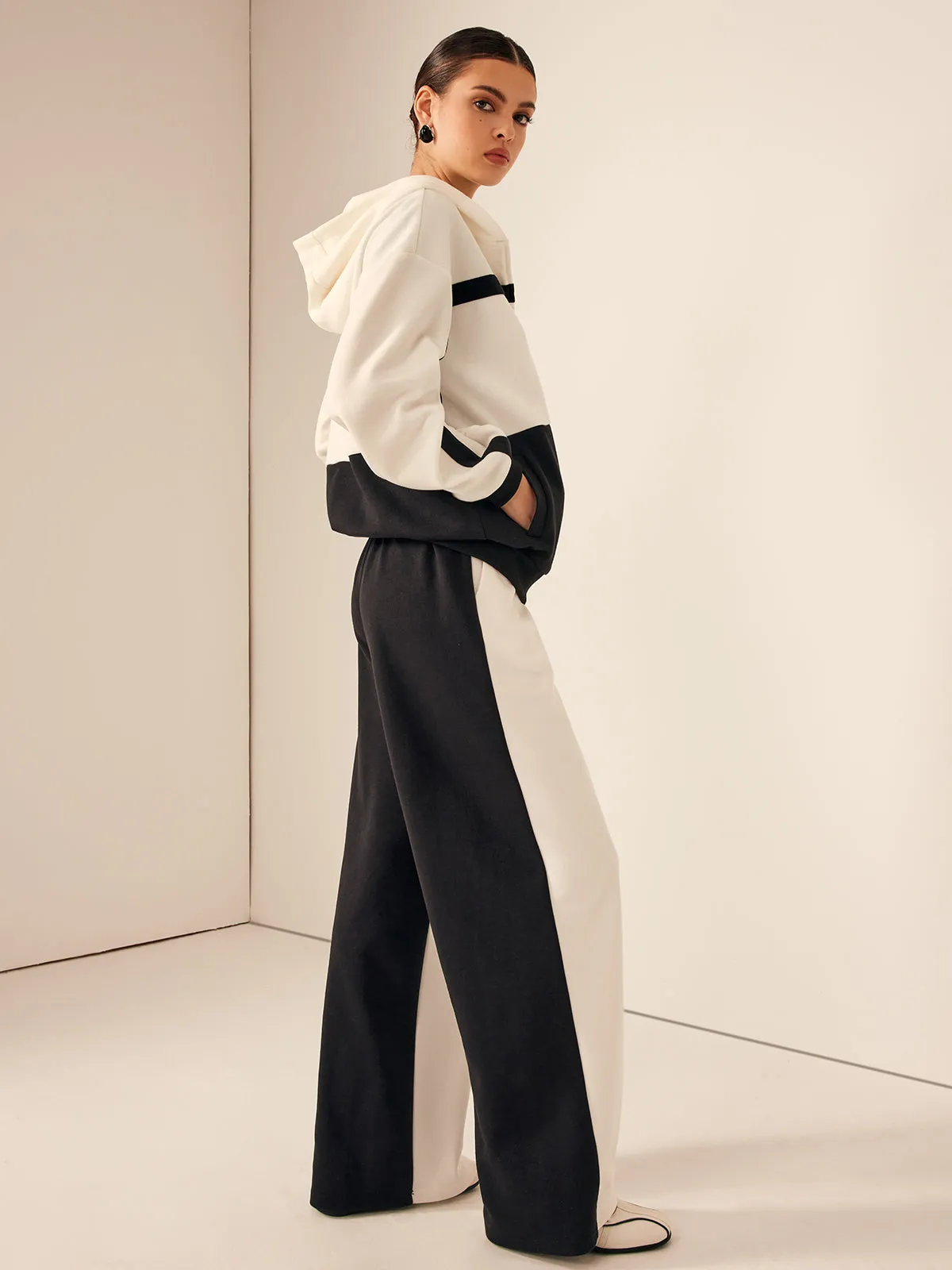 Color Block Zip Hooded Jacket sold by COMMENSE product image thumbnail 4