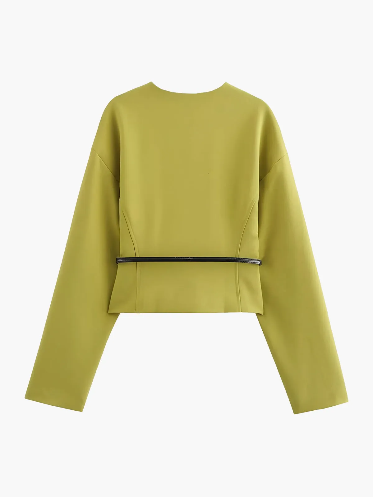 V-Neck Slim Belted Blazer sold by COMMENSE product image thumbnail 3