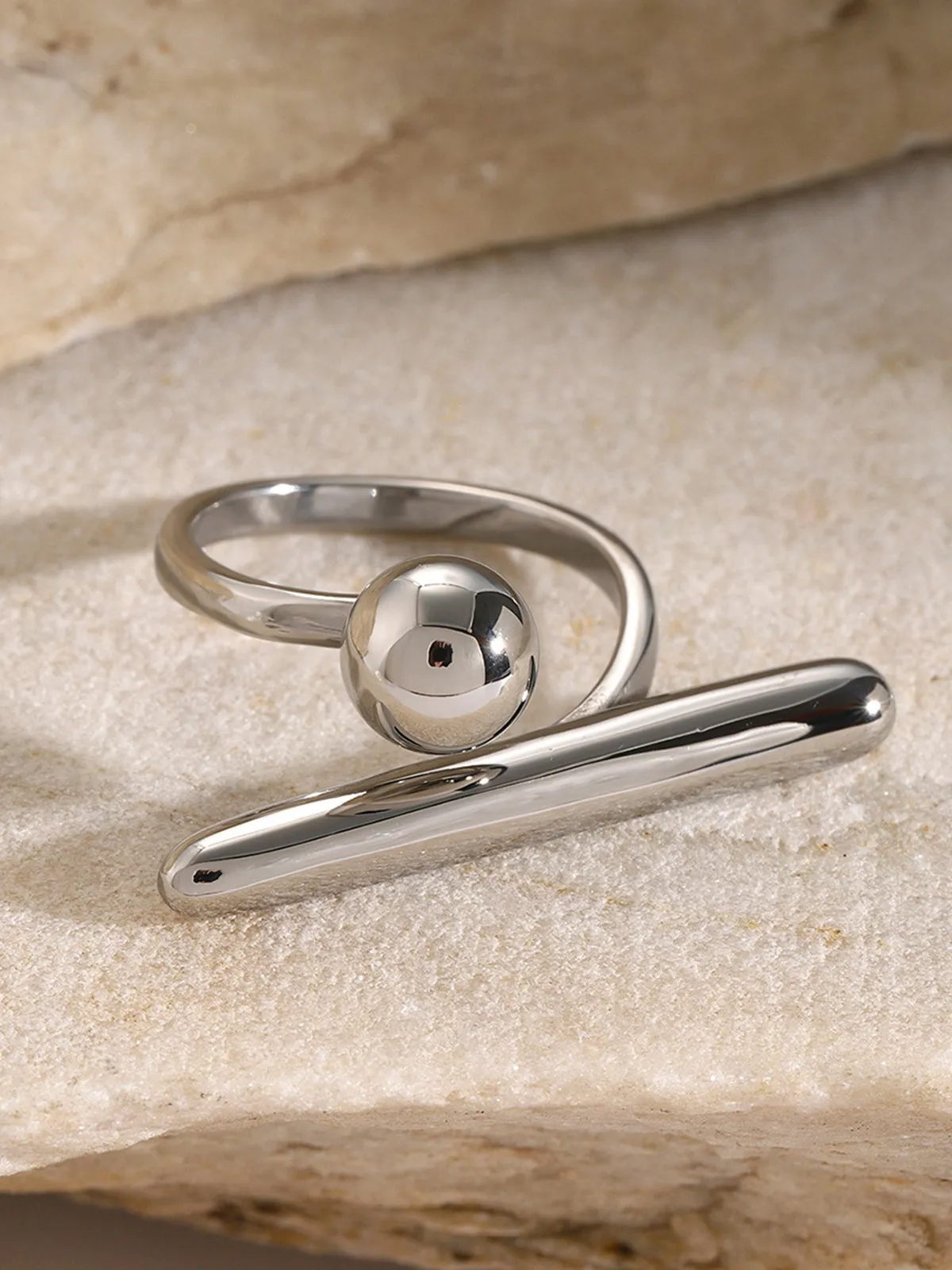 Irregular Minimalist Open Ring sold by COMMENSE product image thumbnail 5