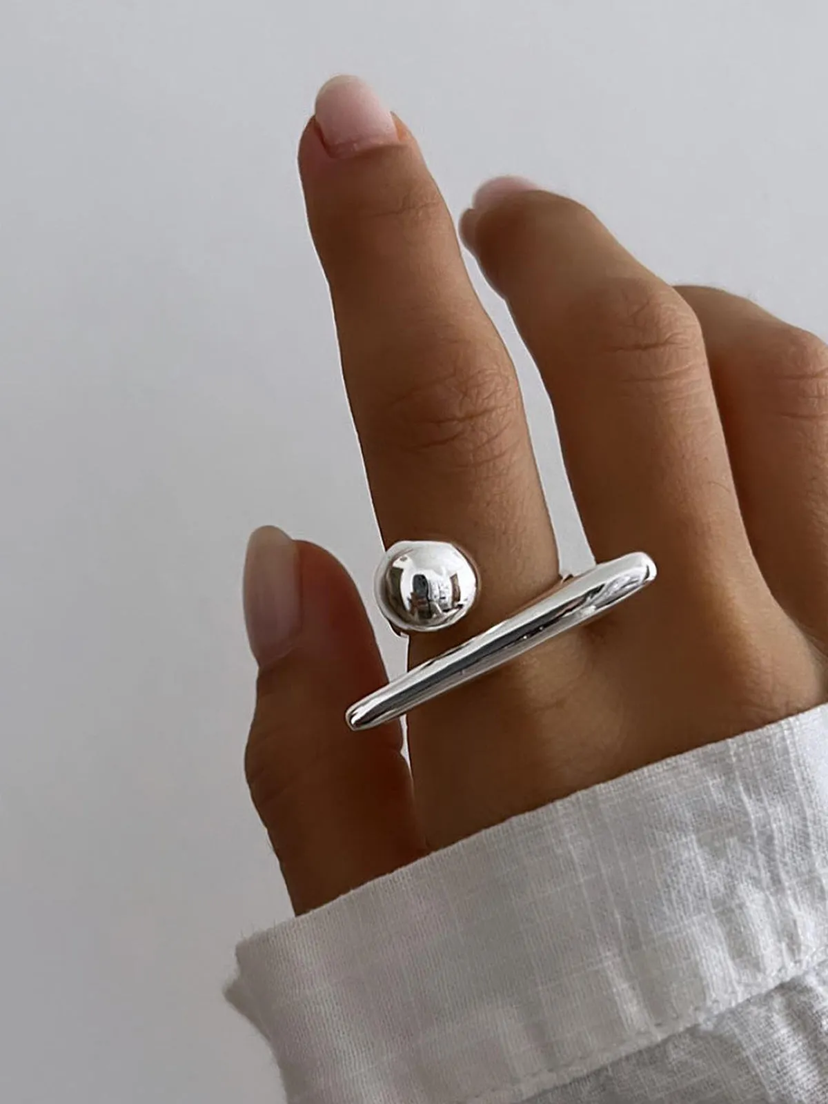 Irregular Minimalist Open Ring sold by COMMENSE product image thumbnail 4