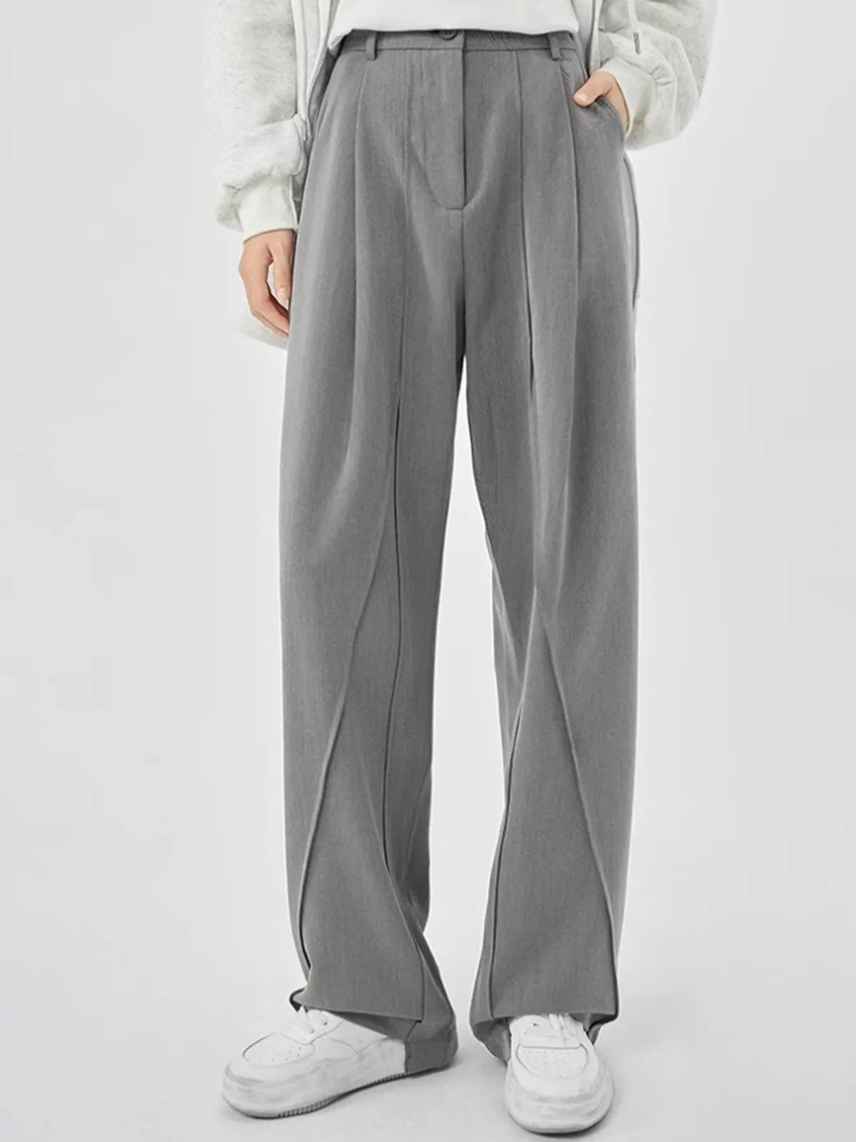 Versatile Piping Wide-Leg Pants sold by COMMENSE product image thumbnail 5
