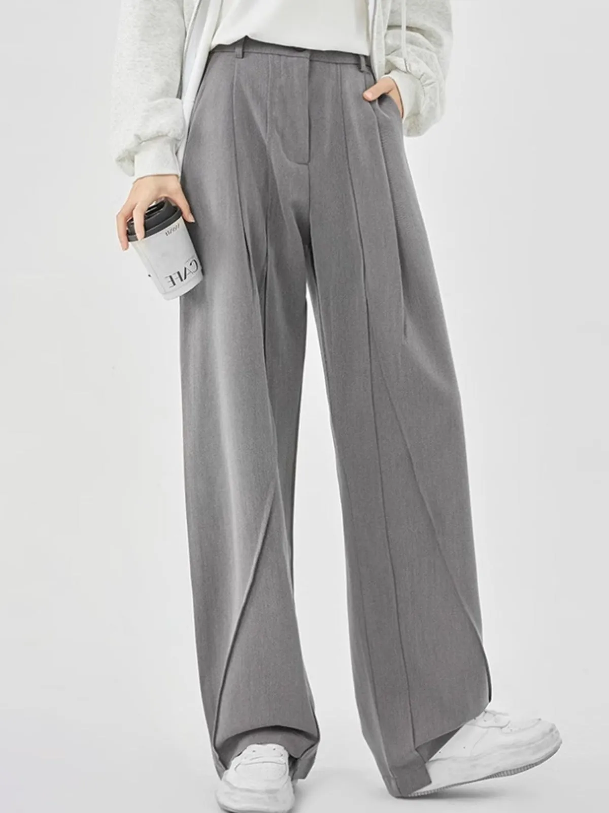 Versatile Piping Wide-Leg Pants sold by COMMENSE product image thumbnail 4