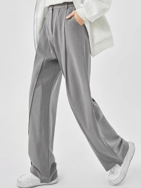 Versatile Piping Wide-Leg Pants sold by COMMENSE