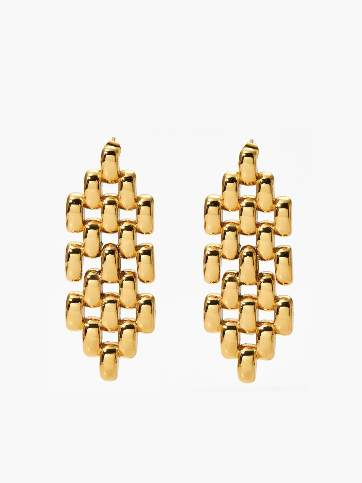 Hollow Beaded Chain Pendant Earrings sold by COMMENSE