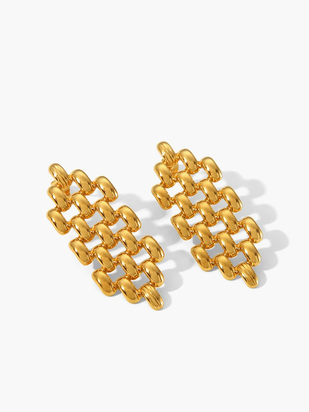 Hollow Beaded Chain Pendant Earrings sold by COMMENSE product image thumbnail 3