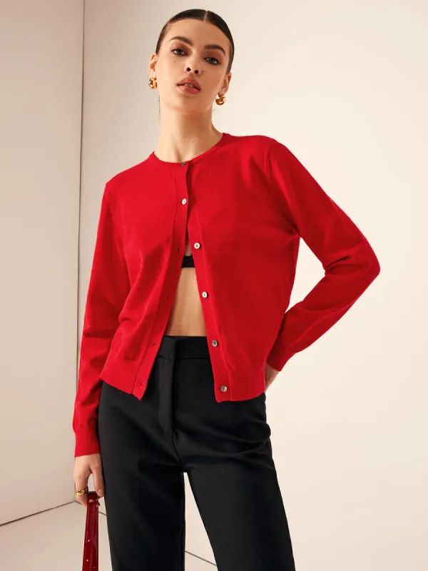 Button Down Cashmere-Blend Cardigan sold by COMMENSE