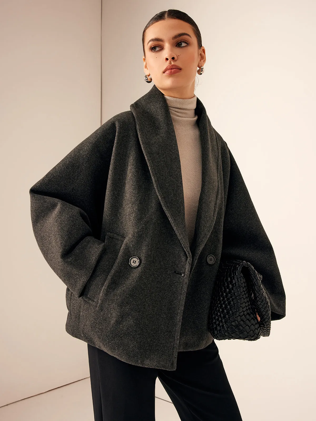 Tweed Pockets Loose Wool Coat sold by COMMENSE product image thumbnail 5