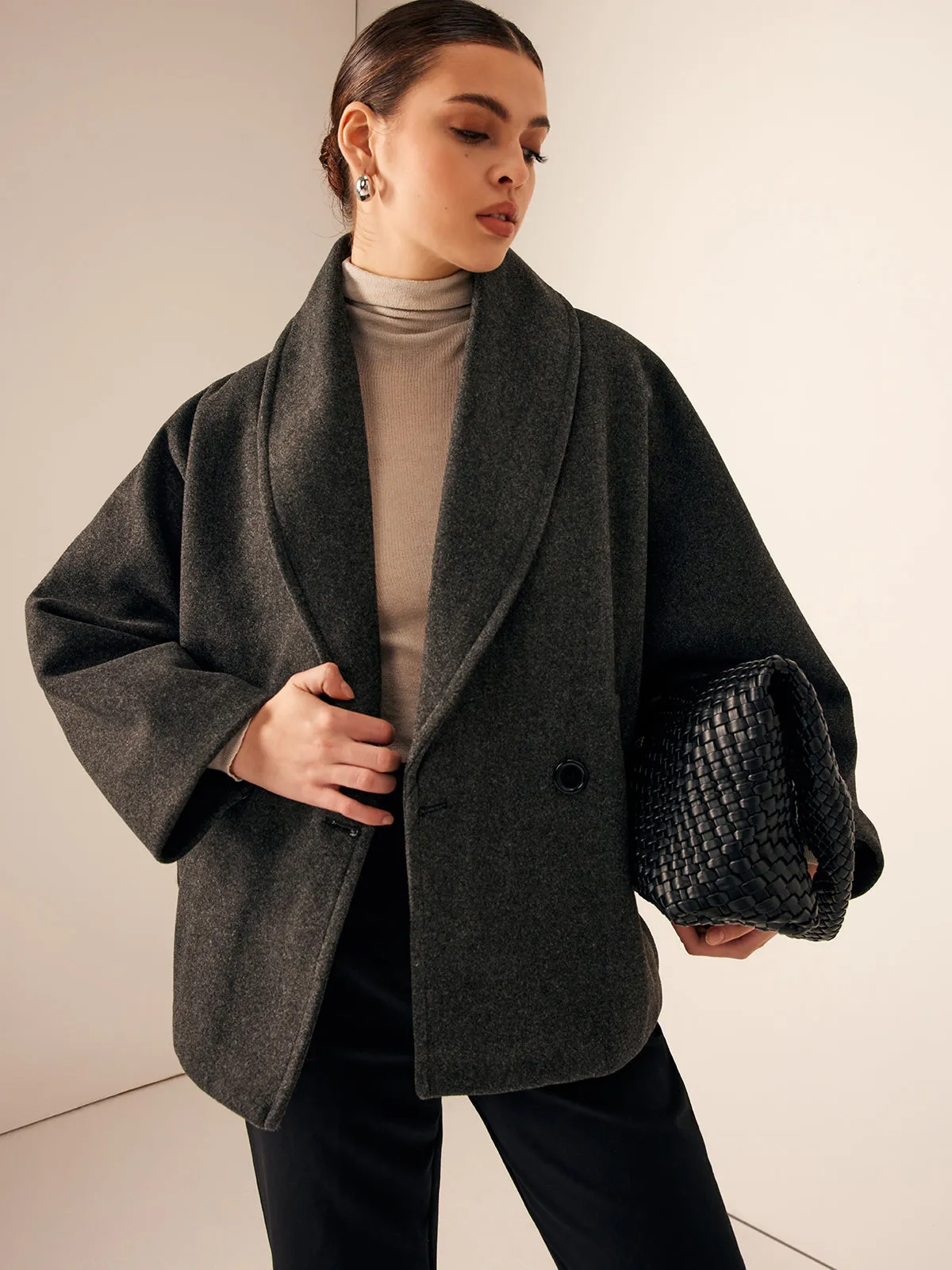 Tweed Pockets Loose Wool Coat sold by COMMENSE product image thumbnail 4