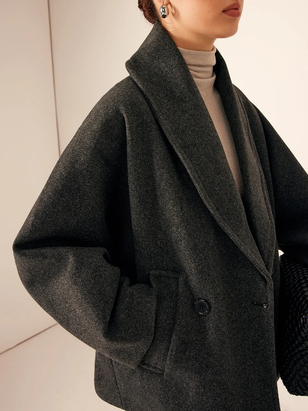 Tweed Pockets Loose Wool Coat sold by COMMENSE product image thumbnail 3
