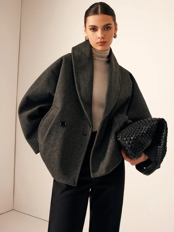 Tweed Pockets Loose Wool Coat sold by COMMENSE