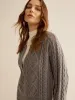 Cable Knit Zipper Slim Skirt Set sold by COMMENSE