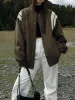 Stand Collar Contrast Trim Pockets Jacket sold by COMMENSE
