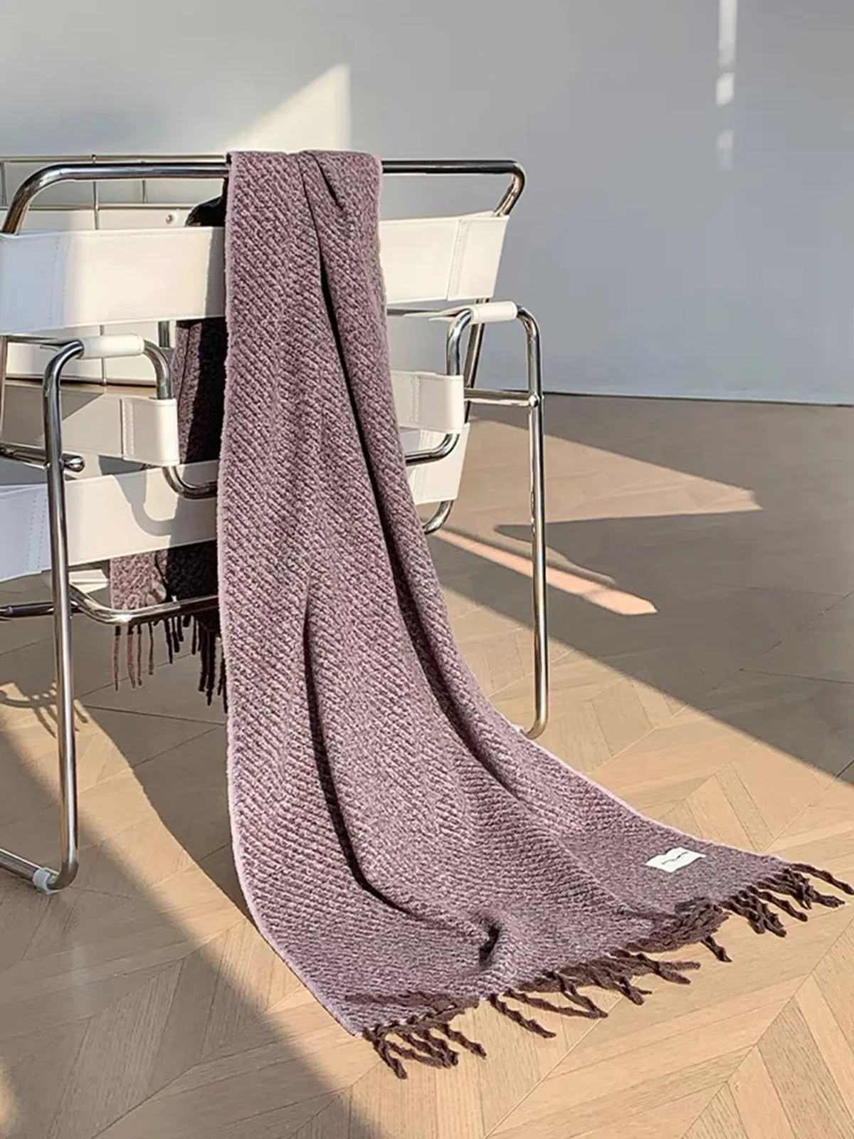 Utility Plain Tassel Scarf sold by COMMENSE product image thumbnail 3