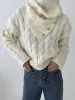 Cable Sweater With Button Scarf sold by COMMENSE