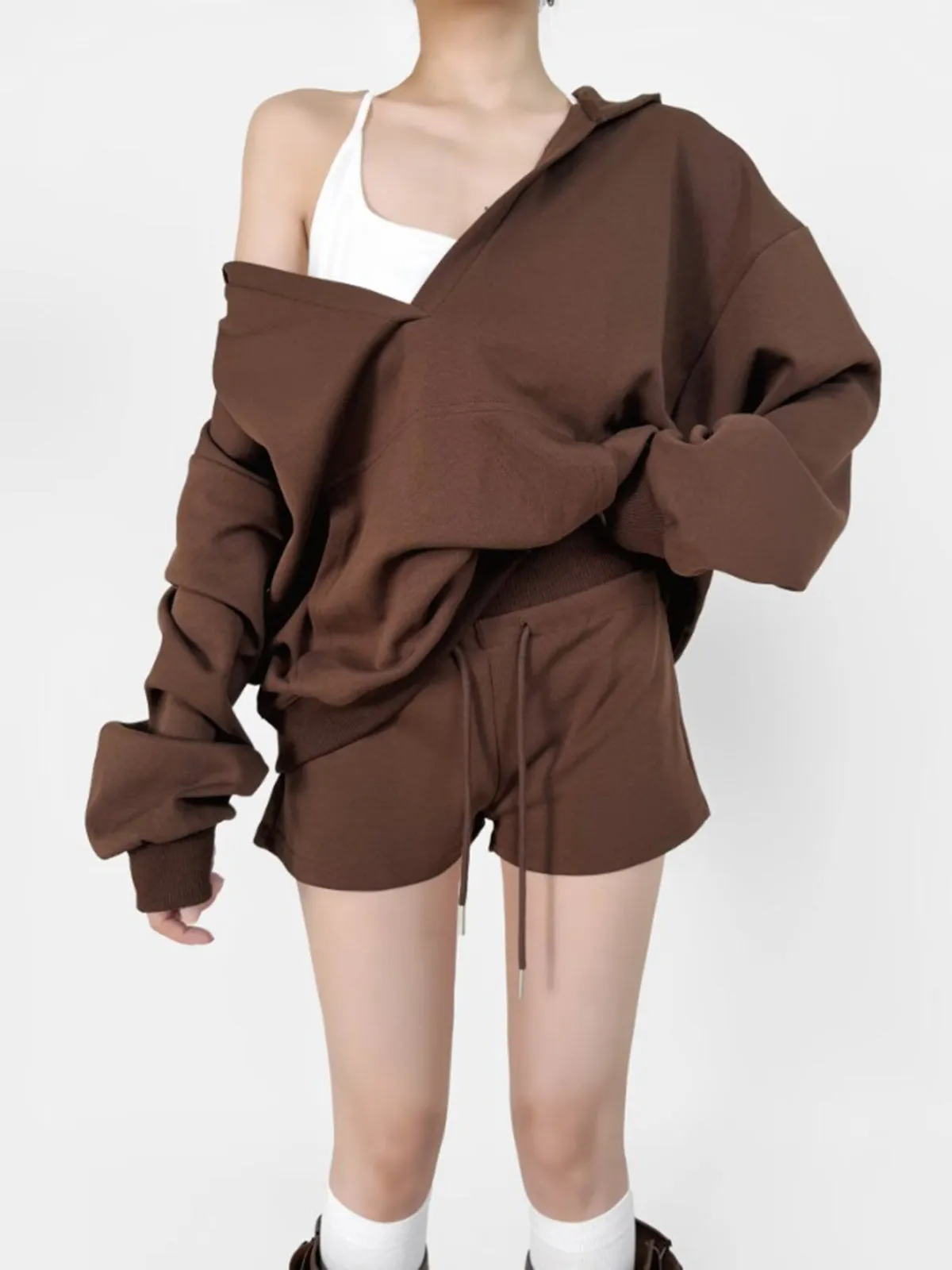 V-Neck Oversized-Pocket Hoodie sold by COMMENSE product image thumbnail 4