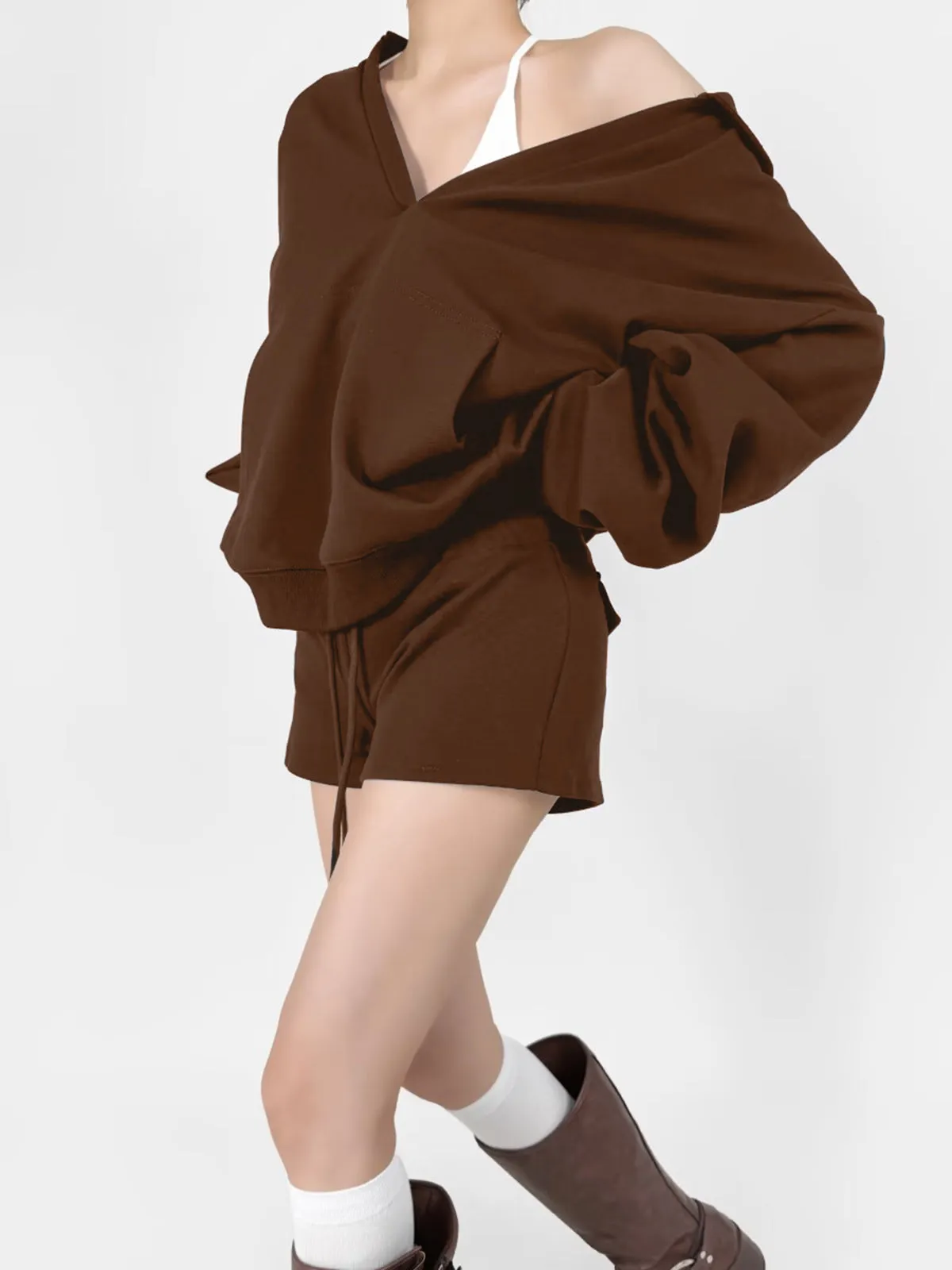 V-Neck Oversized-Pocket Hoodie sold by COMMENSE product image thumbnail 2