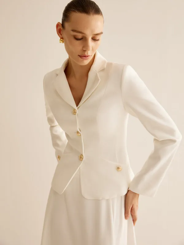 Elegant Metal-Button Blazer sold by COMMENSE