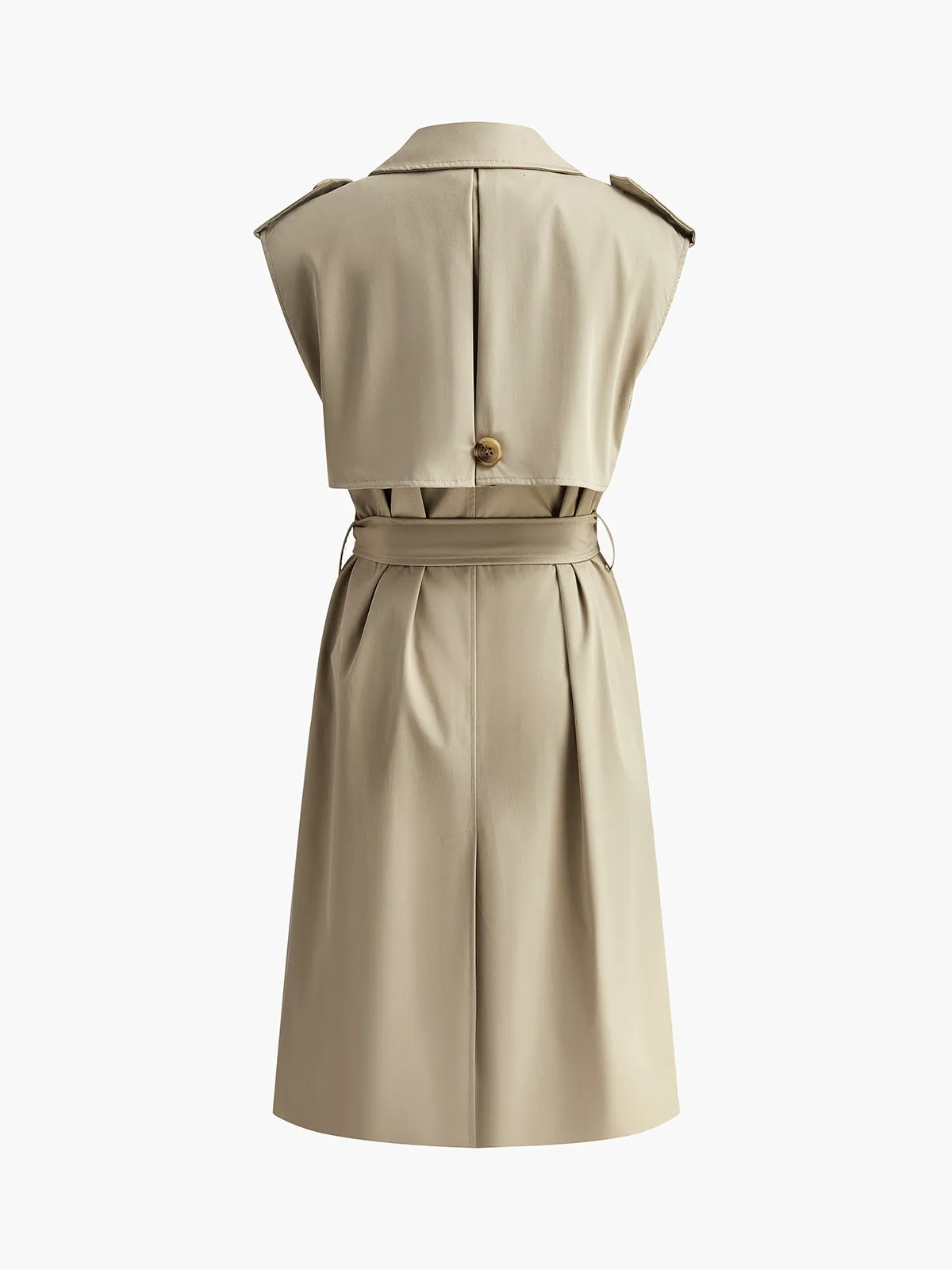 Sleeveless Belted Long Trench Coat sold by COMMENSE product image thumbnail 2