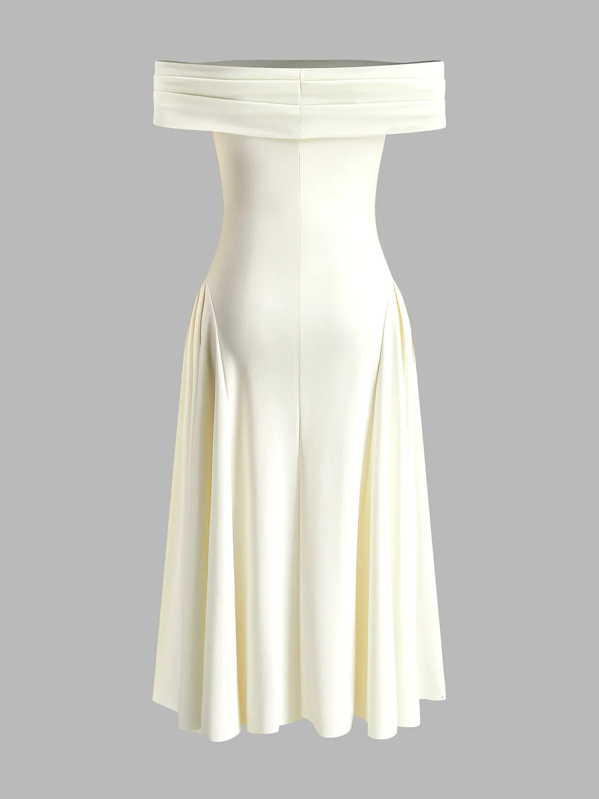 Off-Shoulder Panel Pleated Dress sold by COMMENSE product image thumbnail 2