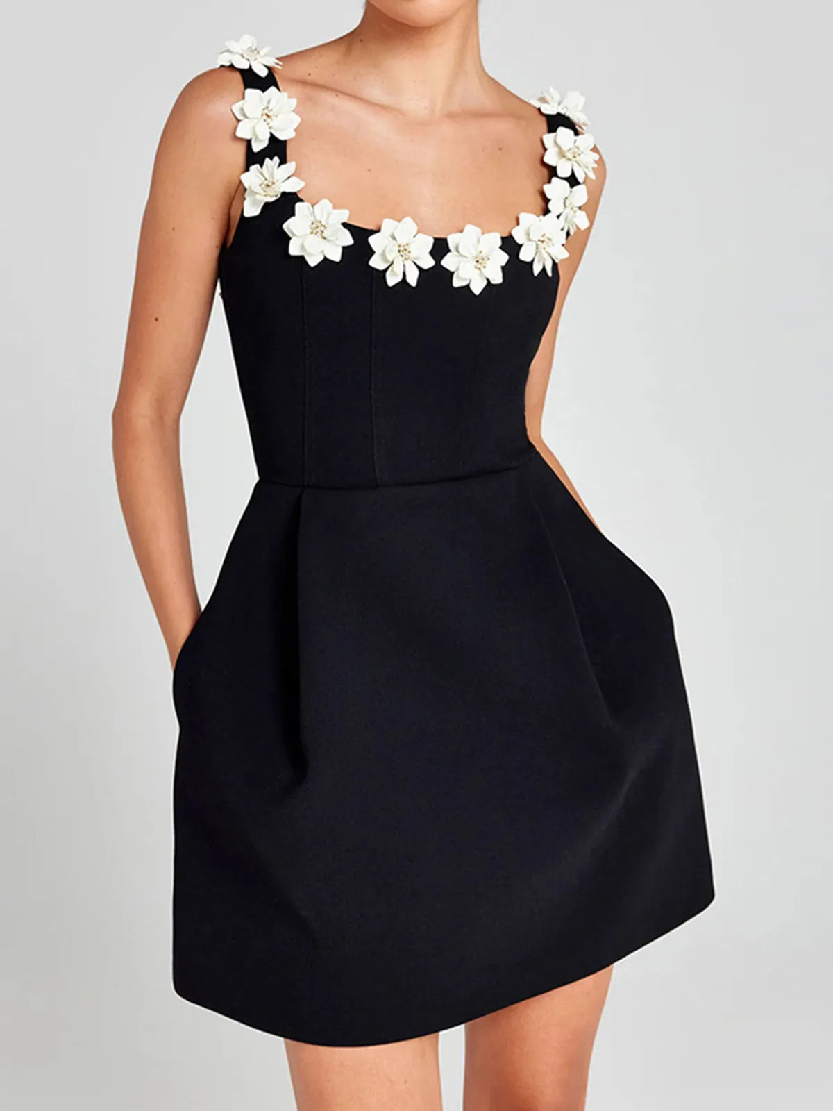 3D Flower Back Zipper Tank Dress sold by COMMENSE product image thumbnail 2