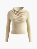 Plain Ruched Sweater sold by COMMENSE