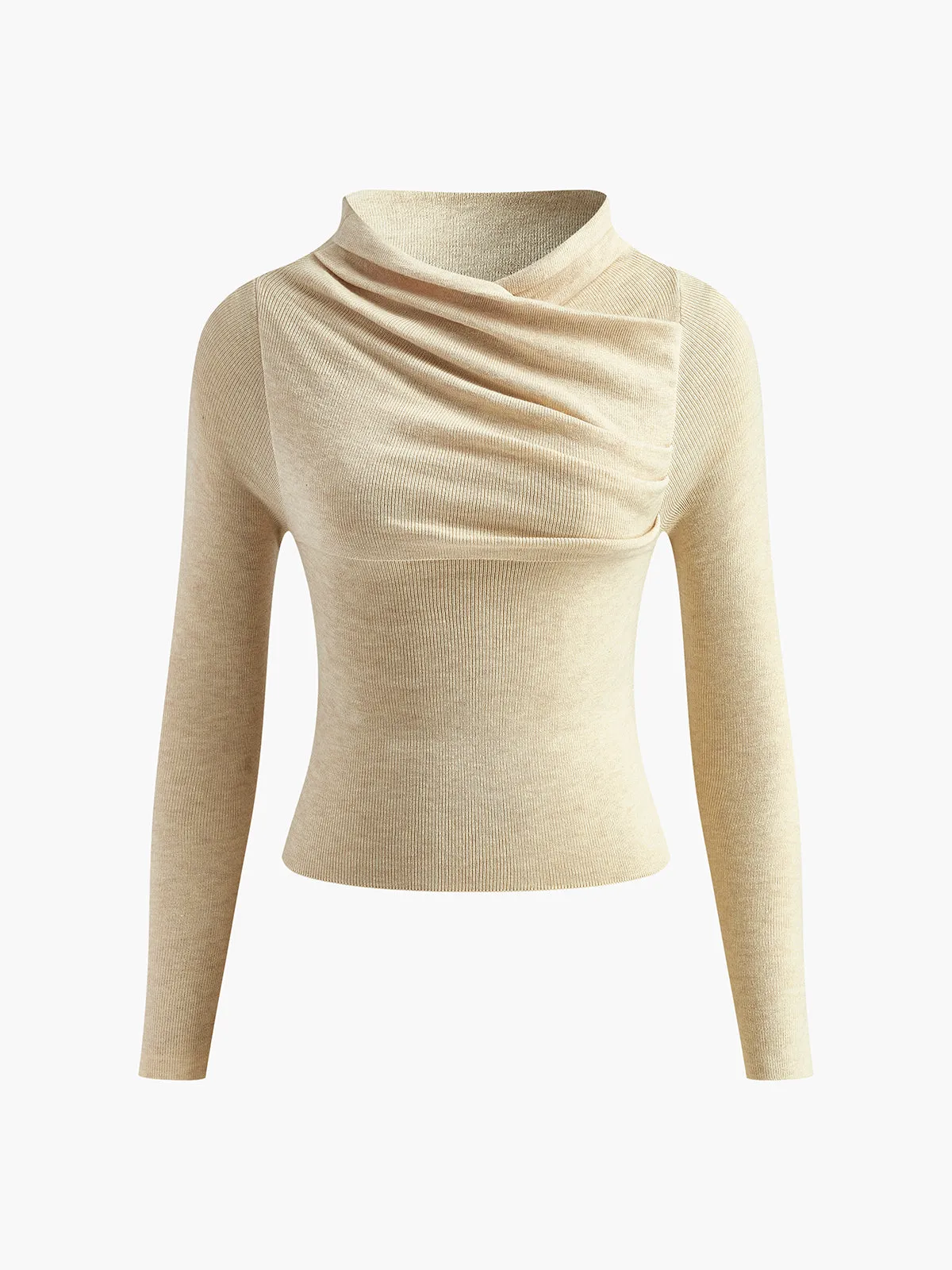Plain Ruched Sweater sold by COMMENSE