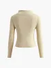 Plain Ruched Sweater sold by COMMENSE