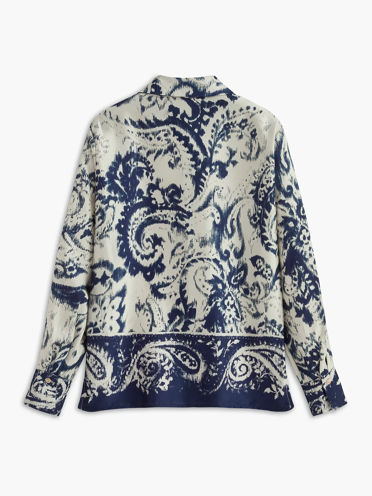 Boheme Printed Satin Breasted Polo Shirt sold by COMMENSE product image thumbnail 2